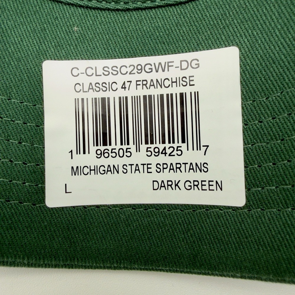 Michigan State Spartans 47 Brand "The Perfect Fit"Clean Up Hat, Dad Cap, Green L - Picture 7 of 12